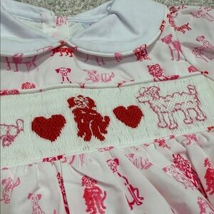 Pink and White Dog Print Baby Bubble Dress